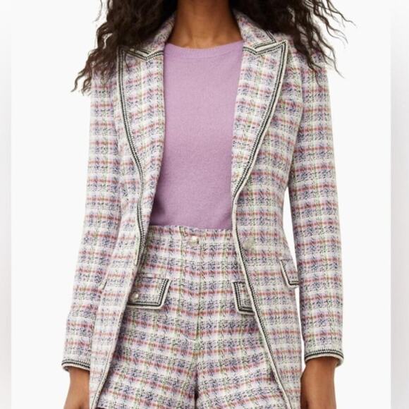 House of Harlow 1960 Lilac Tweed Blazer Jacket - Picture 1 of 12
